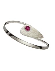 Ed Levin, Copenhagen Swing Bracelet, Rhodolite Garnet, .925 Sterling Silver & 14K Gold, Sizes S - L, Expandable