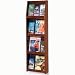 Office Products : Solid Wood Literature Rack - Dark Mahogany - 12 (Dark Mahogany) (49"H x 15"W x 4.75"D)