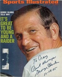 Blanda, George Autographed/Hand Signed Magazine Cover Page (P)