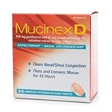 Mucinex D Expectorant, Nasal Decongestant, Extended-Release 600 mg Tablets, 36 ea
