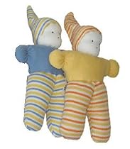Organic Egyptian Cotton Minimo Doll Blue and Yellow Stripe - Fair Trade