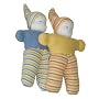 Organic Egyptian Cotton Minimo Doll Blue and Yellow Stripe - Fair Trade