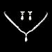 Bridal Wedding Jewelry Set Crystal Rhinestone Teardrop Pearl Soft V Necklace