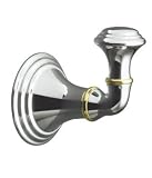 KOHLER 10555-CB Devonshire Robe Hook, Polished Chrome with Vibrant Polished Brass Accents