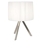Home Design Aluminum Table Lamp with Pleated Fabric Shade (White) ~ Lightaccents
