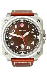 Wenger Men's 72423 AeroGraph Cockpit Brown Leather Strap Watch