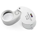 TRIXES Jewellers Lens 40 X 25mm Loupe Eye Magnifier LED Light