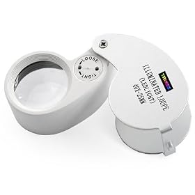 TRIXES Jewellers Lens 40 X 25mm Loupe Eye Magnifier LED Light