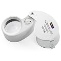 TRIXES Jewellers Lens 40 X 25mm Loupe Eye Magnifier LED Light