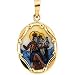 14K Yellow Gold Porcelain Scapular Pendant