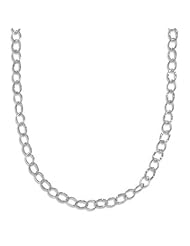18" Polished and Hammered Oval Link Necklace