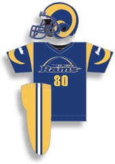 St. Louis Rams Youth NFL Team Helmet and Uniform Set (Small)