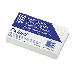 Oxford Ruled Index Cards, 3 x 5 Inches, White, pack of 100