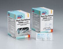 Back pain reliever tablets- 125 2-packs- 250 tablets per dispenser box At Home Emergency