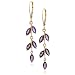 14k Yellow Gold Marquise-Cut Amethyst Dangle Leverback Earrings
