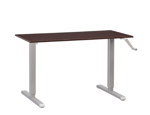 MultiTable Adjustable Height Standing Desk, Silver Manual ModTable Base with Medium Espresso Table Top On Sale
