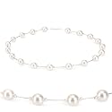 Genuine Swarovski Crystal Pearl Wire Necklace - White (8mm)