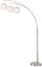 Lite Source LS-8871PS/WHT Deion 3-Lite Arch Lamp, Polished Steel with White Shade
