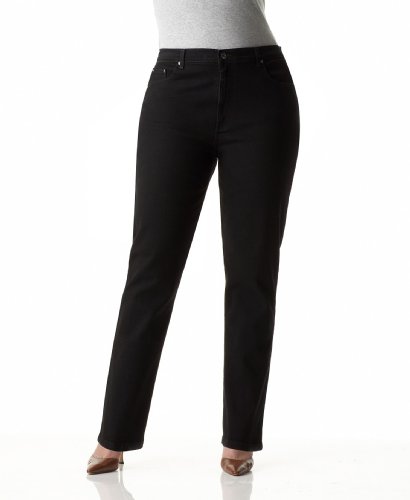 31mx73d15zL Styleco. Plus Size Jeans Straight Leg Black Wash