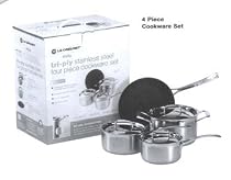 Le Creuset 3-Ply Stainless Steel 4 Piece Cookware Set