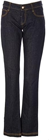 Frankie Morello Women's Bootcut Tan Stitch Jeans Dark Wash