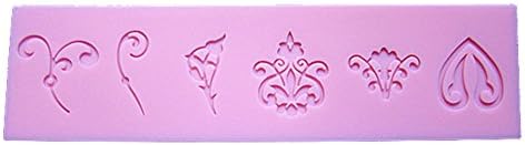 Longzand Molds HY1-165 DIY Cake Decorating Mold with Silicone Lace Mold Mat, Fondant Mold and Silicone Sugar Craft Molds, Pink