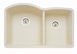 Blanco 440181 Biscuit Diamond Diamond 1-3/4 Basin Silgranit II Undermount Kitchen Sink 32 x 20 14/1