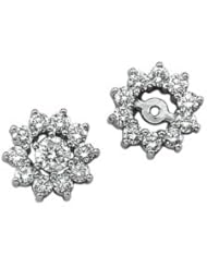 Pair 5/8 CT TW 14K White Gold Diamond Earring Jacket