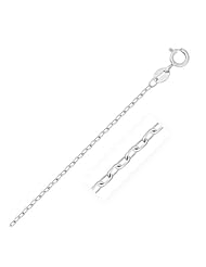 1.3mm 14K White Gold Faceted Cable Link Chain