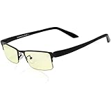 DUCO Optiks GX090 Matte Black Computer Glasses Video Gaming Glasses Eyewear Amber Lens TR90