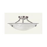 Home-Basics-91 - 3 Light Semi Flush Mount Ceiling Lighting Fixture - Brushed Nickel - B3004