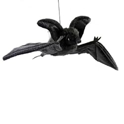 Black Hanging Bat Plush Toy 16" Wingspan