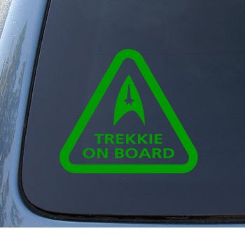  TREKKIE ON BOARD - Star Trek - Car, Truck, Notebook, Vinyl Decal Sticker #1109 | Vinyl Color: Green