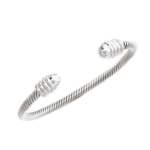 Sterling silver twisted ball cuff bracelet