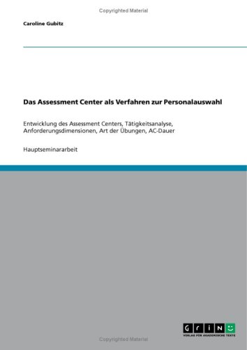 Das Assessment Center als Verfahren zur Personalauswahl