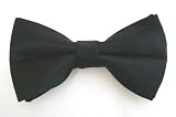 100% Silk Woven Black Solid Herringbone Self-Tie Bow Tie