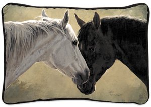 Hearts Desire Two Horses Western Decor Throw Pillow
