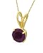 Gold Overlay Sterling Silver 8mm Round Ruby Pendant w/ Light Rope Chain, 18"