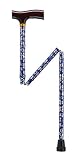 Drive Medical Lightweight Adjustable Folding Cane with T Handle, Blue Daisy