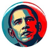 3 Barack Obama Blue & Red Face Button/Pin