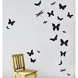 Ferm Living Butterflies Vinyl Wall Sticker - Black