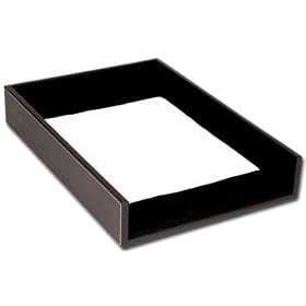 Rustic Genuine Leather Executive Front-Load Tray, Legal Size