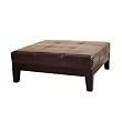 Dark Brown Full Leather Cocktail Ottoman By Wholesale Interiors
