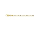 14K Two-Tone Gold Pave Classic Figaro Chain - 3.00mm - 16 inch