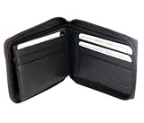 Mens Lambskin Zipper Bifold / Credit Card Wallet Available in 2 Colors