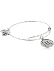 Alex and Ani "Places We Love" Russian Block Island Initials Expandable Wire Bangle Bracelet, 7.25"