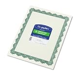 Blank Parchment Certificates with Green Border, Letter Size, 25/Pack GEO39452