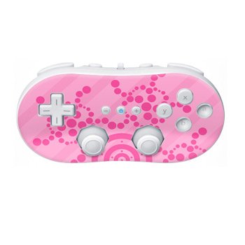 Crop Circles Pink Design Nintendo Wii Classic Controller Protector Skin Decal Sticker