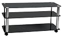 Premier Housewares - Meuble TV sur roulettes - 3 niveaux - &Eacute;tag&egrave;res en verre noir/structure chrome - 50 x 106 x 45 cm (Import Grande Bretagne)