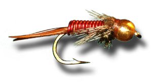 Tungsten BH Copper J - Red Fly Fishing Fly - 